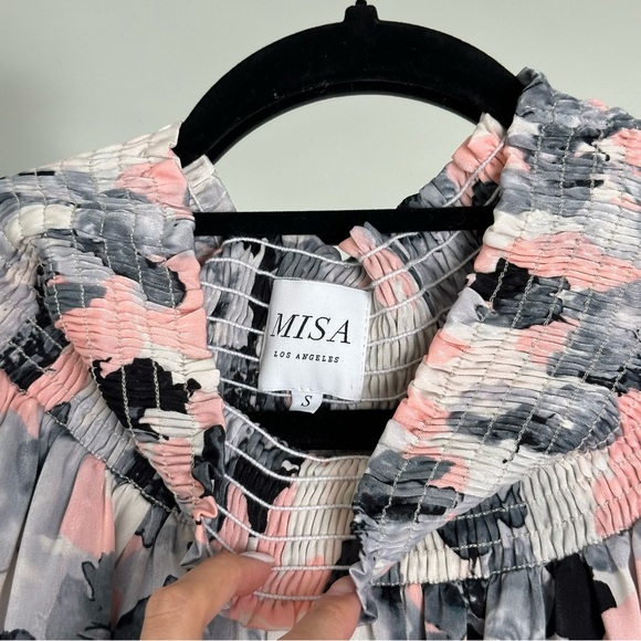 Revolve MISA Los Angeles Freesia Off-the-Shoulder Dress - Watercolor Floral - Picture 6 of 12